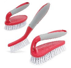 Amazer Scrub Brush for Cleaning Comfort Grip Shower Scrubber Flexible Stiff  Bristles with Handle Heavy Duty Cleaner Brush for Tub Sink Carpet Floor 
