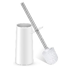 NACENA Premium Toilet Brush and Holder,Toilet Bowl Brush with 304 Stainless  Steel Long Handle, Hidden Toilet Brush with Durable Scrubbing Bristles for