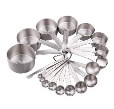 FAVIA Measuring Cups and Measuring Spoons Set of 10 Pieces Plastic Kit