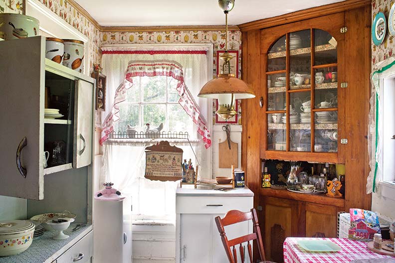 Countertop Corner Cupboard | Rustic Cream | Farmhouse Kitchen Decor