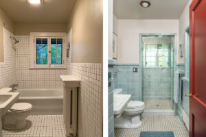 A Redesigned Bathroom in a 1922 Prairie-Style House