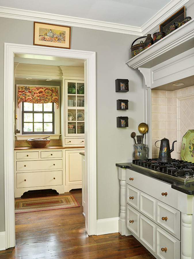 colonial kitchen with butler pantry